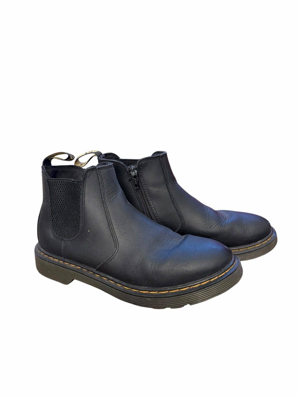 Dr. Martens 2976 Black Leather Chelsea Boots Side Zip Entry Size 37/6 Women’s